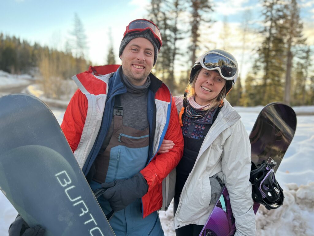 Happy SnowBoarders At Whitefish Mountain