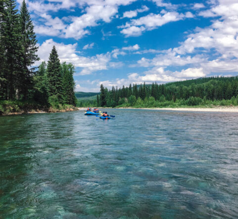 Rafting on Flathead River Near Whitefish MT in a great activity during the summer months in Montana